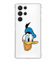 Samsung Galaxy S22 Ultra Uyumlu Köşe Korumalı Antişok  Kapak Donald Duck Tasarımlı Şeffaf  Kılıf