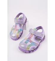 Muggo SLYVESTER Günlük Önü Kapalı Cırtlı Unisex Çocuk Sandalet (Lila)