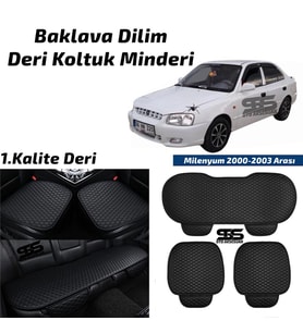 Hyundai Milenyum 2000-2003 Arası Siyah Deri Oto Koltuk Minderi