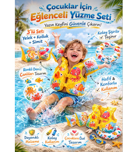 Havuz Ve Deniz Çocuk Yüzme Öğrenme, Deniz Kolluk, Havuz Simit Ve Can Yeleği Çocuk Yüzme Set