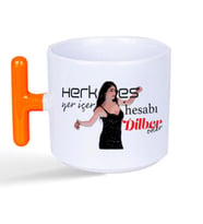Herkes Yer İçer Hesabı Dilber Öder Baskılı Turuncu Kulplu T Kupa