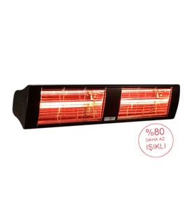 Goldsun Supra GSS30LG 3000W Az Işıklı Göz Yormayan Su Geçirmez Açık Alan Kumandasız Elektrikli Infrared Isıtıcı (Siyah)