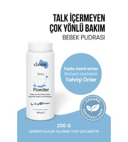 Talk İçermeyen Bitkisel Mısır Nişastası Bazlı Pişik ve Terleme Önleyici Organik Sertifikalı Bebek Pudrası 200 gr (Standart)