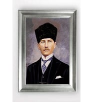 Gümüş Çerçeveli Atatürk Tablo a598