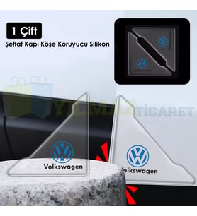 Volkswagen Logo Kapı Kenar Köşe Koruyucu Çarpma Çizilme Önleyici Silikon Şeffaf Damla Etiket 1 Çift