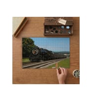 Nostaljik Tren - Lokomotif Tasarımı 240 parça Ahşap Puzzle Ahşap Kutuda MP05950