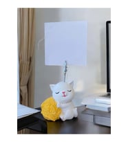 Sarı Yumak Tutan Oturan Kawaii Kedi Temalı Not Tutacağı Fotoğraf Tutacak Tutucu Ofis Seti Hediyelik