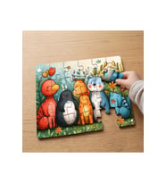 Orman Dostları Tasarımlı 24 Parça Ahşap Çocuk Puzzle