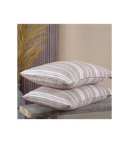 Pamuklu İpliği Boyalı Yıkamalı Kapaklı Yastık Kılıfı 2’li Set 50x70 cm Çift İğne Detaylı
