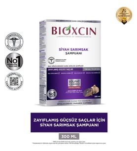 Bioxcin Siyah Sarımsak Şampuanı 300 ml Dökülmeye Karşı Güçlendirici Hipoalerjenik