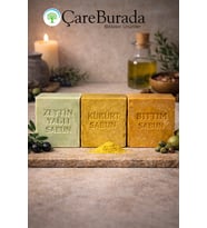 ÇareBurada Sabun Seti 3'lü - Zeytin Yağlı & Kükürt & Bıttım