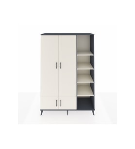 Hyperion Gardrop 6 Raflı 4 Kapaklı Tek Askılı 132x44x195 Antrasit-Aytaşı