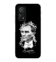 Xiaomi Mi 10T  Kamera Korumalı Kapak Atatürk Tasarımlı Şeffaf  Kılıf