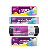 Çöp Torbası Jumbo Boy ve Orta Boy Dörtlü Paket