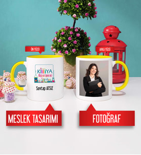 Kimya Öğretmeni Kupa Bardak Sarı Fotoğraflı