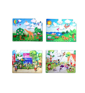 4 Set - 96 Parça Tox Origami ve Oyun Parkı 5+ Keçe Yapboz - 5 Yaş Puzzle T018 T040