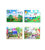 4 Set - 96 Parça Tox Origami ve Oyun Parkı 5+ Keçe Yapboz - 5 Yaş Puzzle T018 T040