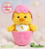 Harika Sürpriz Yumurtalı Civciv Peluş Oyuncak – Çıkartılabilir Çantalı Civcivino (Pembe)