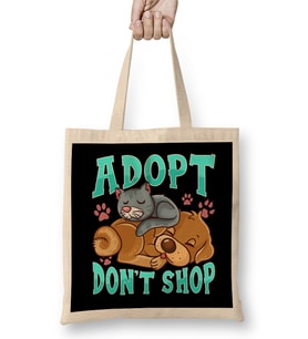 Adopt Don t Shop Cat & Dog Bez Çanta Uzun Saplı