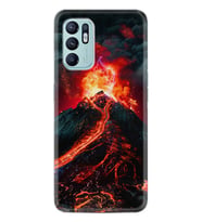 Oppo Reno 6 Kılıf Silikon Desen Özel Seri Yanardağ 1611