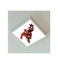 Iron Man Çocuk Odası Led Lamba, 60x60 Avize, 60watt Cocuk Odası Avize, Modern Çerçeve