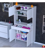 Modilayn ARDA Banyo Dolabı 100x173x32,5cm 1 çekmece 4 kapak ve 5 raflı İhtiyaca uygun kolay kurulum