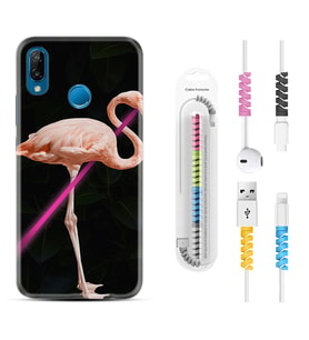 Huawei P20 Lite Mate 10 20 Lite Pro P40 Lite KılıfKablo Koruma Spiral Silikon Line Filamingo 1776
