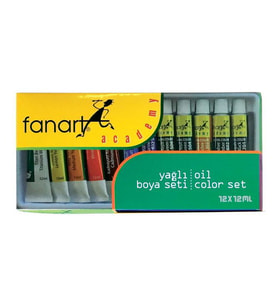 Fanart Academy Yağlı Boya Seti 12 Renk x 12 ml 