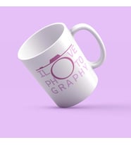 Fotoğrafçı Pembe Tasarım Kupa (Beyaz)