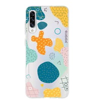 Samsung Galaxy A30s Uyumlu Kapak Geometrik Şekiller Tasarımlı Şeffaf Silikon Kılıf