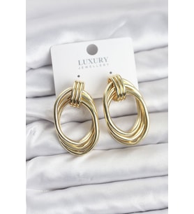 Pirinç Gold Renk Damla Model Vintage Kadın Küpe TJ-BKP11628