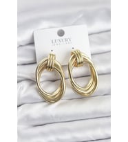 Pirinç Gold Renk Damla Model Vintage Kadın Küpe TJ-BKP11628