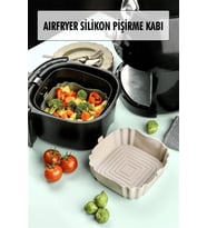 Bütün Airfryer'lere Uyumlu Krem Silikon Pişirme Kabı