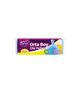 Güçlü Çöp Torbası Orta Boy 15'li 55 x 60 cm 50 Paket 1 Koli