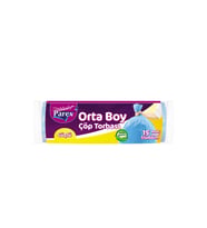 Güçlü Çöp Torbası Orta Boy 15'li 55 x 60 cm 50 Paket 1 Koli