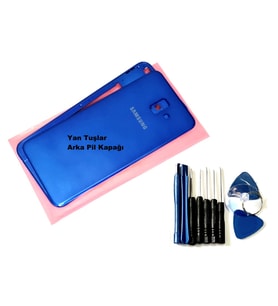 Samsung Galaxy J6 Plus FULL KASA Arka Pil Batarya Kapağı (TAMİR SETİ) MAVİ
