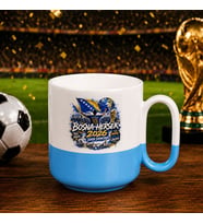 BK Gift Bosna-Hersek Taraftar Temalı Dünya Futbol Kupası Tasarımlı Mavi Joyful Kupa Bardak-1