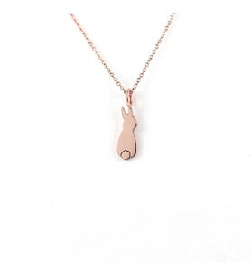 Kişiye Özel 925 Ayar Gümüş Minimal Tavşan Kolye (Rose)