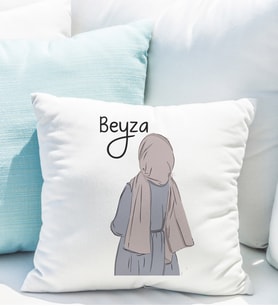 Kız Karakter Tasarımlı Yastık Kişiye Özel