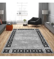 Eliana Home Dijital Baskı Yıkanabilir Kaymaz Taban Salon Halısı Ve Yolluk LNA0820-FNL30 (Gri)