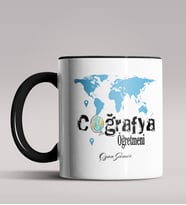 Kişiye Özel Coğrafya Öğretmeni Tasarımlı Siyah Renk Kupa Bardak 5 (Siyah)