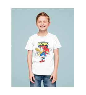 Sonic Mania Baskılı Unisex Çizgi Film Çocuk Tişört (1-12 Yaş)