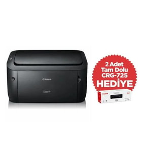 CANON i-SENSYS LBP6030B, Lazer Yazıcı (Siyah), Orjinal 2adet CRG725 Toner Hediyeli (Dakikada 18 Sayfa)