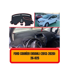 Ford Courier (2013-2020) Ekranlı Ön Örtüsü Göğüs Panel Torpido Koruma Koruyucu Kılıfı Halısı