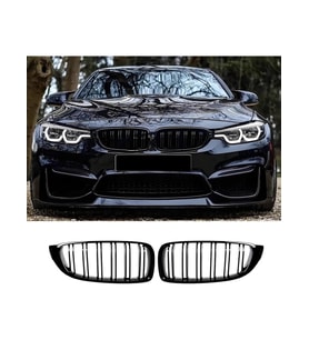 Bmw F36 2014.2017 4.seri Grand Coupe Uyumlu  Parlak Siyah Çift Çizgi M4 Ön Panjur