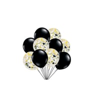 Siyah Balon Gold Konfetili Set 10 Lu