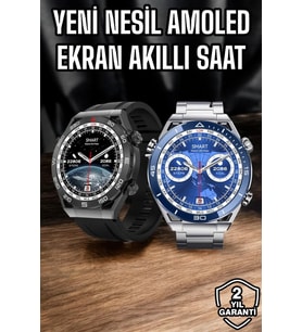 Northcity Akıllı Saat 2024 Model SK4 Ultimate Metal Kordonlu - Bluetooth, 1.45" AMOLED Ekran, Uzun Pil Ömrü