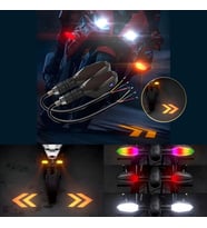 Üniversal RGB Animasyonlu Motosiklet LED Park Sinyal Lambası Projeksiyonlu Lazer Led Stop 12V 2 Adet