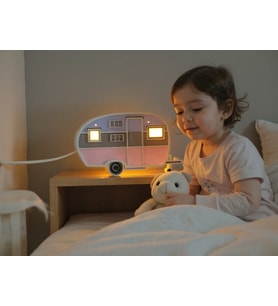 Karavan Temalı Dekoratif Aydınlatma ve Gece Lambası Ahşap MDF ( El Yapımı) led renk AMBER