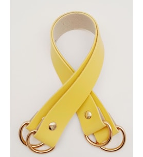 Angel Çanta Aksesuar Sarı Suni Deri 38X2.5 Cm Çift Çanta Sapı Light Gold Metalli